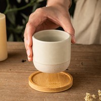 Tasse à café en grès de style japonais, glaçure sésame, tasse à thé en céramique superposée, vaisselle minimaliste pour café et maison