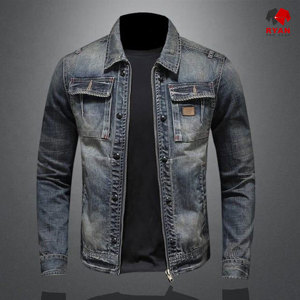 Chaqueta Vaquera Personalizada para Hombre Ryan Pro Gear, Cierre de Botones Cómodo, Logotipo Personalizado, Diseño Sólido, ODM OEM para Ropa Casual de Invierno - Product Image 1