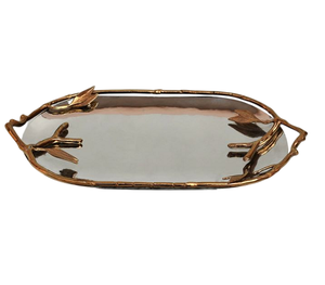 Plateau de service argenté brillant Plateau en acier inoxydable pour la maison et l'hôtel - Product Image 1