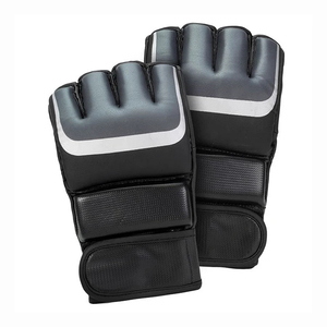 Vente directe usine – Gants de boxe MMA ajustables en cuir personnalisés, demi-doigts, pour arts martiaux mixtes - Product Image 1