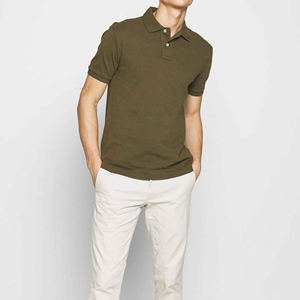 Polo personnalisé uni pour homme, 100% coton piqué, manches courtes, avec logo personnalisé - Product Image 3