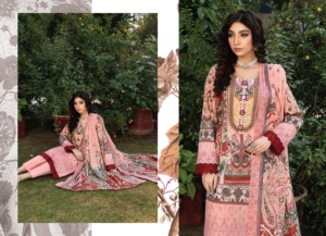 Costumes de style pakistanais en coton brodé/pelouse Shalwar Kameez 3pc Robe de créateur pakistanaise Salwar Kameez pour dames - Product Image 3