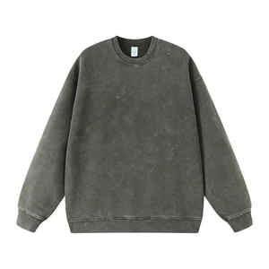 Vintage lavado ácido teñido Retro Streetwear marca con capucha 100% algodón grueso inferior deportes polar camisa ordenada sudadera cuello - Product Image 4