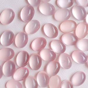 พลอยหลังเบี้ยทรงรีผลิตจากหินโรสควอตซ์ชุบโรสควอตซ์ทำด้วยมือคุณภาพสูงทำจาก100% - Product Image 1