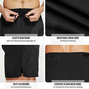 Meilleur short de gym léger sur mesure avec taille élastique motif solide écologique style décontracté quantité minimale de commande bas vente en ligne Pakistan - Product Image 5