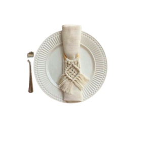 Lot de 6 ronds de serviette en macramé Boho tricotés à la main porte-serviettes en coton macramé pour mariage et maison - Product Image 1