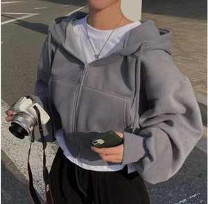 Sudaderas con capucha cortas de marca para mujer con bordado personalizado Sudaderas con capucha cortas personalizadas para mujer Precio directo de fábrica - Product Image 4