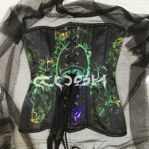 Corset sous-poitrine à imprimé crâne avec fermeture à boucle avant - Product Image 6