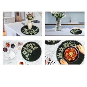 แผ่นรองแก้วสำหรับรับประทานอาหารลูกปัดแก้วขนาด36 "แผ่นรองจานสำหรับงานแต่งงานดีไซน์ลายดอกไม้งานออกแบบได้ตามต้องการ - Product Image 4