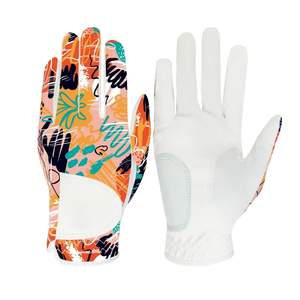 Gant de golf en cuir de mouton imprimé à prix bon marché Gants durables unisexes respirants réglables pour la pratique du tournoi - Product Image 1