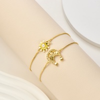 Bracciali e Braccialetti Personalizzati con Catene a Maglia Box in Ottone, Ciondoli a Forma di Cavallo, Placcati Oro 18k, con Motivi Ape, Margherita e Ferro di Cavallo per Donne e Ragazze