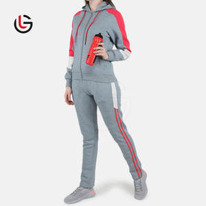 ชุดวอร์มผ้าฟลีซผ้าฝ้ายผสมโพลีเอสเตอร์ชุดวอร์มสำหรับผู้หญิง400ราคาขายส่งโลโก้แบบออกแบบได้ตามต้องการ - Product Image 3