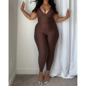 Push-Up <strong>Catsuit</strong> Women One Pieces Tight Strappy Bodysuits Fasion Push up Slim Catsuits Hot Sexy <strong>Sheer</strong> Combination Halter Rompers - Product Image 1