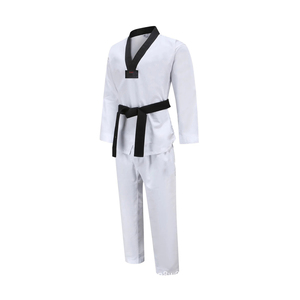 Logo personnalisé décontracté Arts martiaux Judo Gi Kimono Jiu Jitsu karaté costume WTF Taekwondo ITF élastique XL uniforme solide placement de la taille - Product Image 5