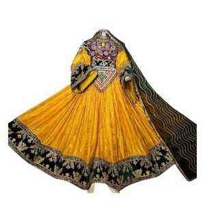 Robes afghanes traditionnelles pour femmes Tissus de haute qualité Fermeture à glissière en dentelle Bouton Taille naturelle Lavable Caractéristiques Vintage - Product Image 1