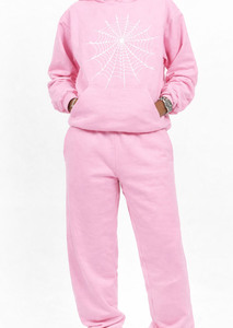 Knitted <b>Hoodie</b> with Spider Web Print Winter Fashion Casual Pullover Streetwear Washed Technique <b>Trendy</b> Top - Product Image 3