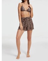 Topmodemerk - Nieuwe luipaardprint op maat gemaakte luxe 3-delige bikiniset voor dames, spandex/nylon, sneldrogend, waterafstotend aan de voorkant
