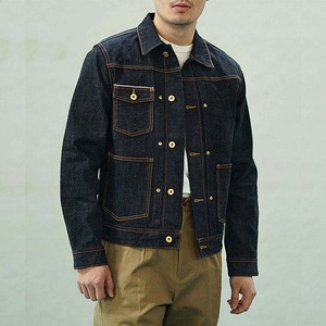 เสื้อแจ็คเก็ตบอมเบอร์ผ้าเดนิมลายพรางสไตล์วินเทจสำหรับผู้ชาย ทรงหลวม กันลม มีซิป - Product Image 3