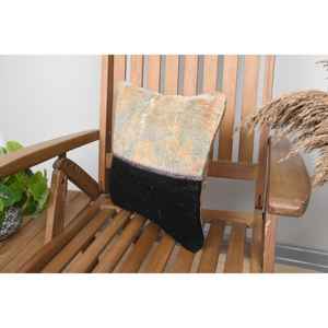 Beige Wool Kantha Patchwork <b>Pillow</b> 14x14 Inch Luxury Vintage Embroidered Fluffy Rustic <b>Throw</b> <b>Pillow</b> for Floor Use - Product Image 3