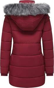 Manteau d'hiver long élégant pour femme ONSTYLE SPORTS, tissu tissé respirant, doublure en polaire chaude avec capuche - Product Image 2