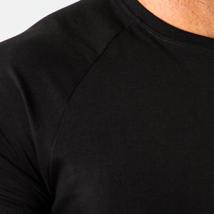 Pantalones de chándal de algodón de fuente básica para hombre, camiseta de gimnasio, serigrafía, cuello redondo, manga corta, diseño sólido, tela de punto suave - Product Image 4