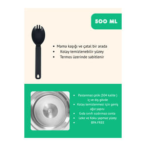 Thermos pour aliments et aliments pour bébés de 500 ml, garde les boissons chaudes pendant 8 heures, froides pendant 12 heures, glacées pendant 48 heures, produit d'alimentation pour bébés et enfants - Product Image 4