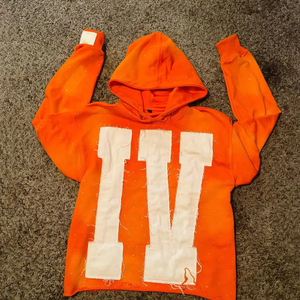 Streetwear d'hiver de haute qualité fabriqué sur mesure ourlet brut bord coupé patch de broderie thermique usé sweat à capuche court avec strass - Product Image 4