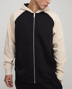 Nouveau arrivé 2025 100% coton hommes fermeture éclair survêtement personnalisé DTF imprimé logo streetwear confortable hip hop homme 2 pièces ensemble - Product Image 2