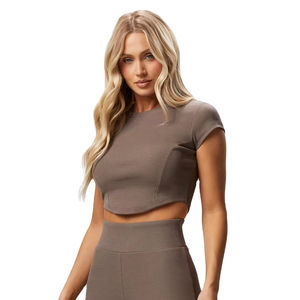 <b>Women's</b> Custom Cotton Fitted Crop Top <b>T</b> <b>Shirts</b> High Quality Breathable Made in Pakistan - Product Image 1