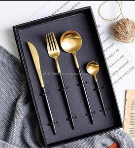 Ensemble de couverts noirs chics de haute qualité pour la fête d'hôtel de restaurant de mariage - Product Image 6