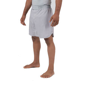 Pantalones Cortos de BJJ Grises Personalizados, Pantalones Cortos de Grappling MMA de Secado Rápido, Elásticos en 4 Direcciones, Pantalones Cortos de Entrenamiento Sin Gi, Cintura con Velcro, Etiqueta Privada OEM - Product Image 2