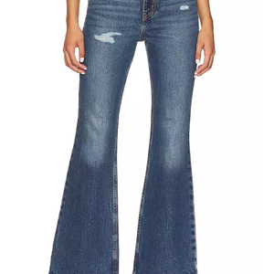 Jeans en denim pour femmes coupe ample et taille haute design OEM Vêtements pour femmes Jeans baggy en bas quantité minimale de commande - Product Image 4
