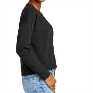 Pull à col en V avec logo personnalisé de haute qualité Sweat-shirt à manches longues pour femme Sweat-shirt à coupe décontractée et à couleurs unies pour femme - Product Image 5