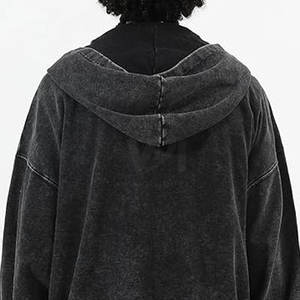 เสื้อฮู้ดดี้แขนยาวสไตล์สตรีทแวร์ ระบายอากาศได้ดี สำหรับผู้ชาย ลวดลายย้อมสีแบบแอซิดวอช ราคาขายส่ง เป็นมิตรต่อสิ่งแวดล้อม - Product Image 5