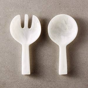 Juego de Servidores de Ensalada de Cuerno de Búfalo de Agua, Madera Natural con 2 Espátulas, Utensilios Hechos a Mano Sostenibles - Product Image 3
