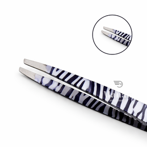 Pinzas para Cejas de Acero Inoxidable con Patrón de Zebra, Punta Plana, Herramienta de Belleza para Depilación de Cejas con Precisión - Product Image 2