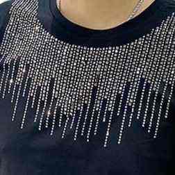 T-shirt pour homme tendance avec strass, sur mesure, léger, facile à porter, respirant, avec des strass, en matériau durable - Product Image 5