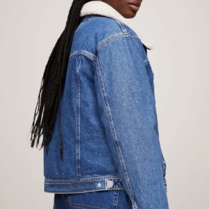 Señoras usan jeans abrigo Denim Jean Chaqueta Transpirable Venta al por mayor Abrigo Estilo Chaqueta de cuero - Product Image 4