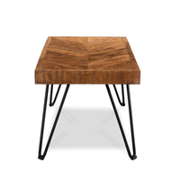 Ensemble de table à manger moderne en bois massif à motif en chevrons pliable en 3 pièces, chaises à dossier croisé, design gain de place pour salles à manger