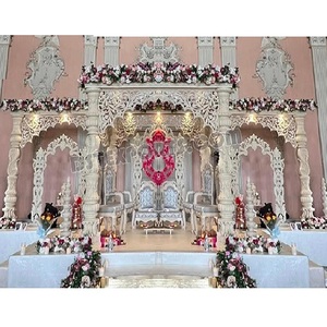 Royal Raj Mahal tema boda madera Mandap boda india madera Mandap para EE. UU. lujoso madera Mandap para salones de bodas - Product Image 1