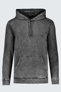 Nouveau manches longues hommes en détresse sweats à capuche vêtements de plein air couleur unie haute rue mode hommes lavage à l'acide sweats à capuche - Product Image 5