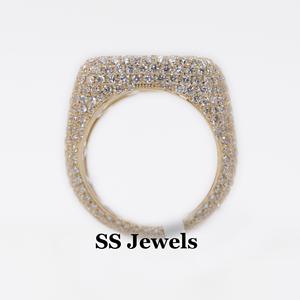 Real VVS Moissanite Champion Ring para hombres 925 Silver Iced Out Pinky Hip Hop Ring Round Diamond Pave Set Regalo de aniversario - Product Image 2