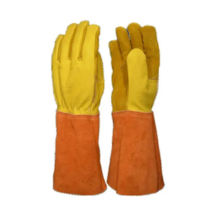 Meilleurs gants de soudage en cuir de vachette fendu personnalisés nouveaux gants en cuir respirants antidérapants anti-coupure pour hommes - Product Image 1