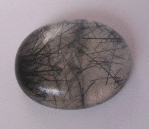Cuarzo Rutilado Dorado Natural, Corte Ovalado de 8mm de Altura, Pulido, con Colores Azul y Dorado, Certificado por GIA e IGI, Piedra Suelta - Product Image 1