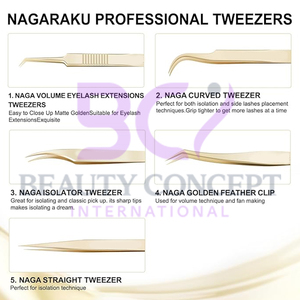 Good Seller Top Product Straight and Curved Straight Isolation Volume Easy <b>Fanning</b> Eyelash Extension Grafted Tweezers - Product Image 5