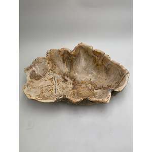 Vase en bois pétrifié naturel fait main jusqu'à 40 cm, décoration intérieure de luxe avec grande coupelle décorative - Product Image 3