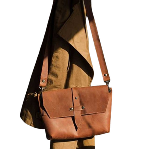 Bolso Bandolera Cruzado Vintage de Cuero Genuino Impermeable con Cremallera, Pequeño, Casual, para Exteriores, Oficina, Compras, Viajes - Product Image 1