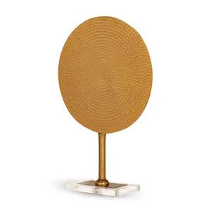 Producto más vendido, soporte de escultura redonda de Metal con acabado dorado, decoración de mesa de oficina en casa, regalo de boda, arte de pared - Product Image 4
