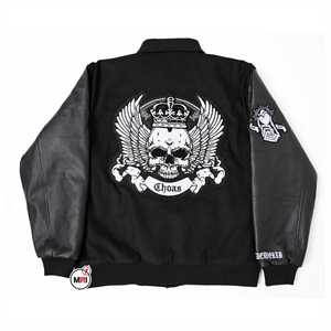 Manufacturer Wholesale High Quality Custom Winter <b>Varsity</b> <b>Jackets</b> Casual Leather Breathable Button Men's <b>Vintage</b> Cotton <b>Jacket</b> - Product Image 5