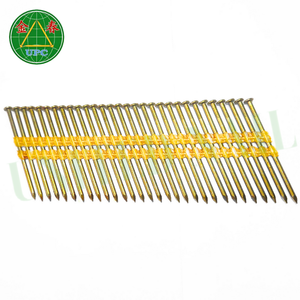 Clous collés en plastique haute résistance de 3,3 x 76 mm avec tige lisse/autoforeuse et revêtement jaune, tête ronde pour projets de charpente - Product Image 3